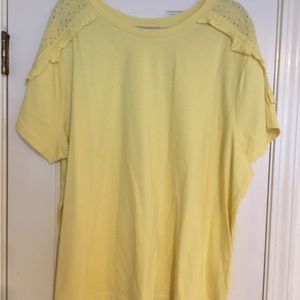 NWT OSO Cauals Short Sleeve Yellow Top- 2X